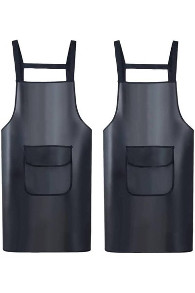 Generic Waterproof Transparent Apron With Pockets, Plastic Kitchen Work Apron...