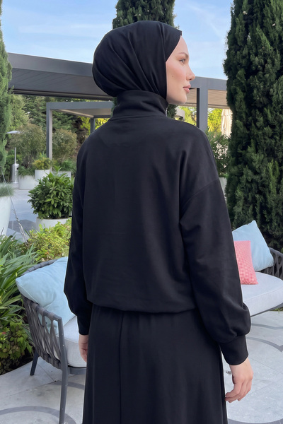zenne Dik Yaka Etekli Takım 202721 - SİYAH