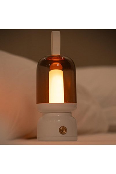 Generic مصباح طاولة محمول بتصميم عتيق، إضاءة ليلية LED، مصباح مكتب لاسلكي قاب...