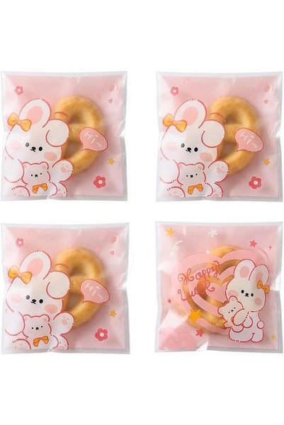 Generic 100 Pcs Resealable Cellophane Bags – Self-Seal Bags With Patterned, S...