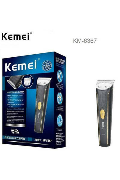 Kemei Επαναφορτιζόμενη Κουρευτική Μηχανή Μαύρη KM-6367
