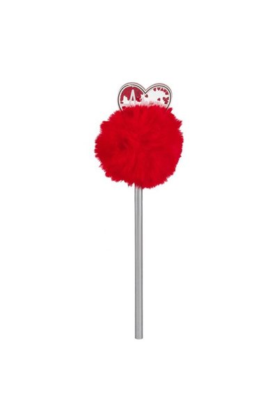 ANTBRO Creion Roșu cu Pompon și Inimă Transparentă cu Confetti 23cm, ANTBRO®