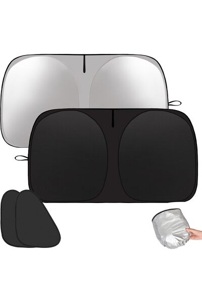 GENERAL Car Windshield Sun shade 140×70cm with Side Window Shade | UV & Heat ...