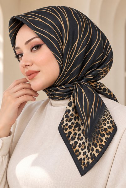 Big ModaEbrar Desenli Soft Eşarp - 091