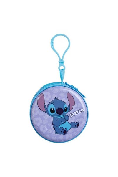 ANTBRO Portofel Metalic Rotund Stitch Lila Turcoaz cu Breloc pentru Copii Ø7....