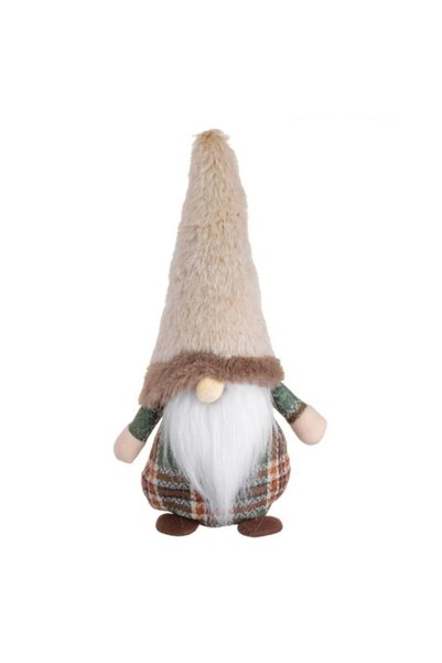 UnderShop Christmas Decorative Figurine Brown Plaid Gnome 30cm-Premium