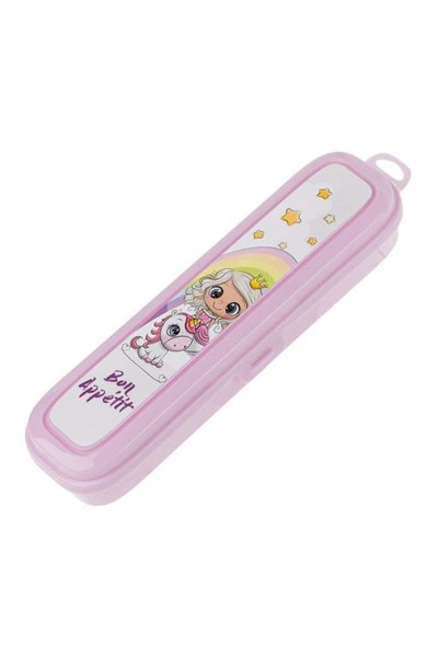 ANTBRO Cutie pentru Tacâmuri Copii Roz Prințesă Sirenă și Unicorn 23.5x4.5x6c...
