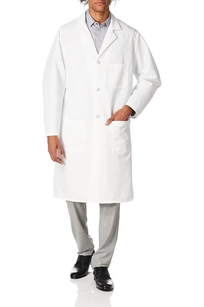 Generic معطف مختبر رجالي بجيب خارجي (عبوة من قطعة واحدة)