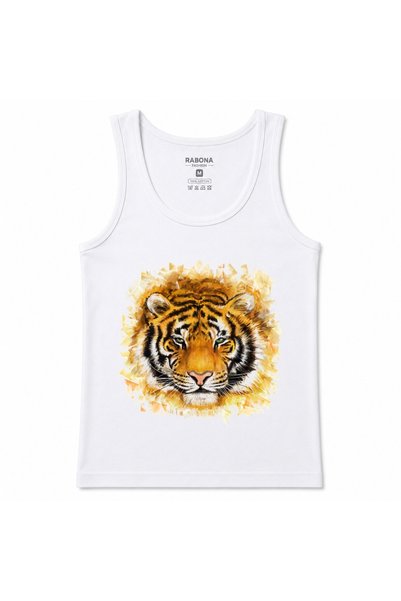 Rabona Fashion Wild Majesty – Artistic Tiger Portrait Graphic Tank Top