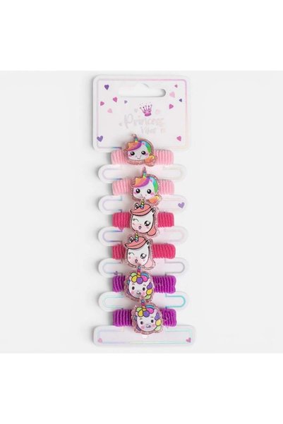 ANTBRO Set 6 Elastice de Păr Frotte pentru Copii cu Unicorni 3D și Glitter, C...