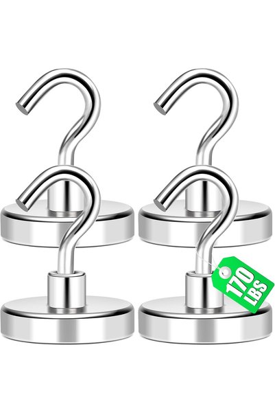 Generic خطافات مغناطيسية قوية التحمل، مغناطيس نيوديميوم فائق القوة 150 رطل+ م...