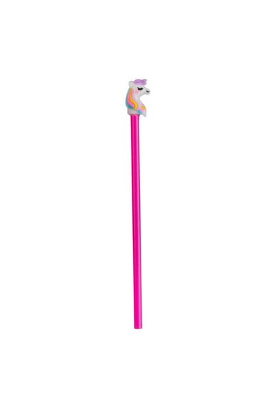 ANTBRO Creion Roz cu Topper Unicorn 20cm, Rechizite Școlare Decorate pentru C...