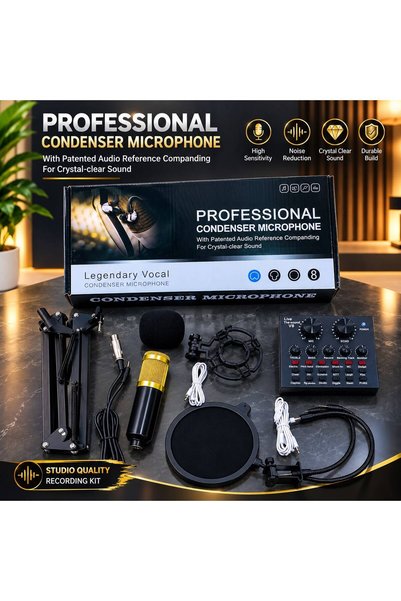 GENERAL V8 Professional Condenser Microphone Kit with V8 Audio Mixer, Studio ...