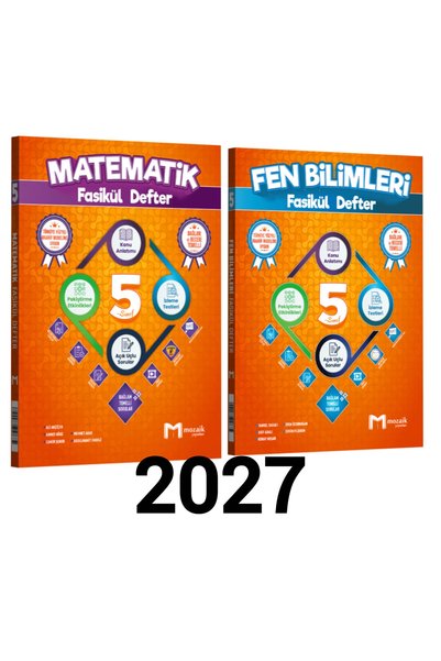 Mozaik Yayınları 5. Sınıf Matematik Fen Bilimleri Fasikül Defter Seti 2Li Yeni
