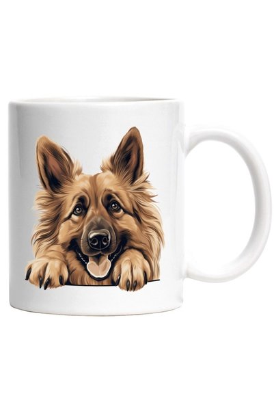INOVATIX Personalized white mug, a furry dog, happiness, playfulness, claws, ...