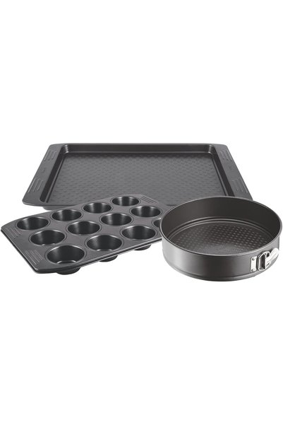 Generic Bakeware set | Easy Grip 3-Piece Set 12 Muffins 26.5x39.5cm/ Baking T...