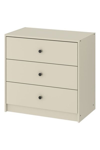 IKEA GURSKEN 3 çekmeceli şifonyer, açık bej, 69x67 cm