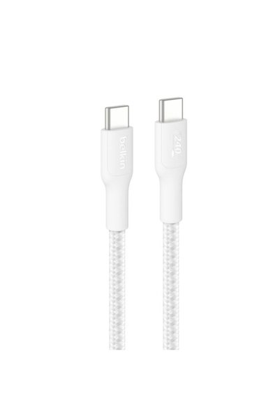Belkin Καλώδιο USB-C/USB-c 240W 3μ πλεγμένο, λευκό CAB025hq3MWH