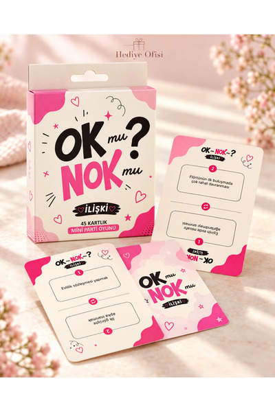 hediyeofisi OK mu NOK mu? İlişki Kart Oyunu – 45 Kartlık Eğlenceli Mini Parti...