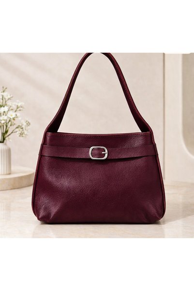 Umay moda 59 Women's -Mini Medium Size -Shoulder Bag -Leather Look- Silver Bu...