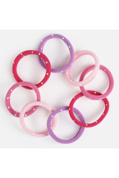 ANTBRO Set 8 Elastice de Păr Frotte Roz, Fucsia și Lila cu Buline pentru Copi...