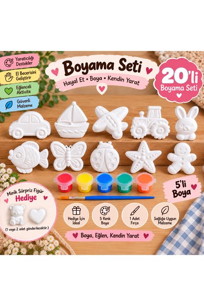 Genel Markalar 20 Adet Taş Boyama Okul Aile Katılım Etkinlik Seti Anne Çocuk ...