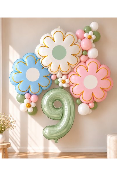 ALYA SET DE DECORAȚIUNI DE ZI DE NAȘTERE „PARTY 9 ANI” – Set de decorațiuni d...
