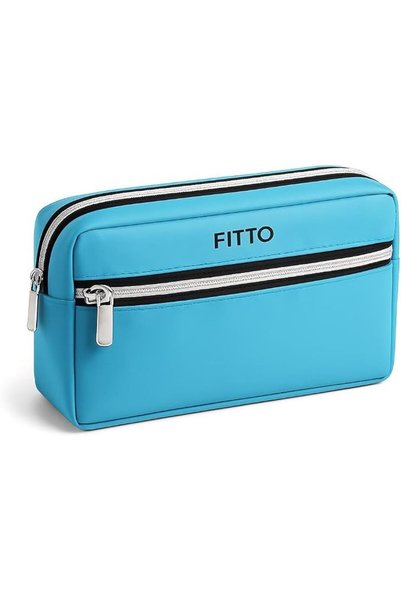 fitto حافظة أقلام 20×6.5×11 سم زرقاء - منظم مدمج للمدرسة والمكتب والسفر
