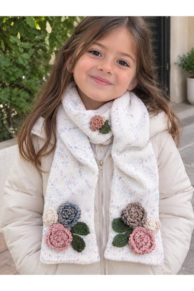 WOOLF MİNİKLERİN YENİ FAVORİSİ! 🍂 ÇİÇEK MOTİFLİ ATKI (150 Cm Uzunluğunda)