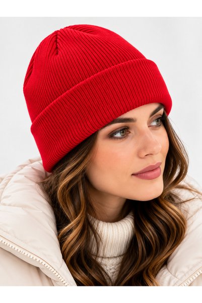 EDS DERİ ÜRÜNLERİ Unisex Folded Winter Beanie