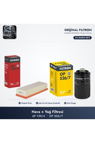 Filtron A4 B8 / A5 8T / Q5 8R 1.8-2.0 TSI (CABA/CABB/CABD) Filtre Bakım Seti (Hava+Yağ) -