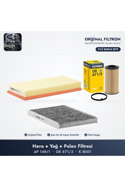 Filtron New Beetle 2.5 Filtre Bakım Seti (Hava+Yağ+Polen) -