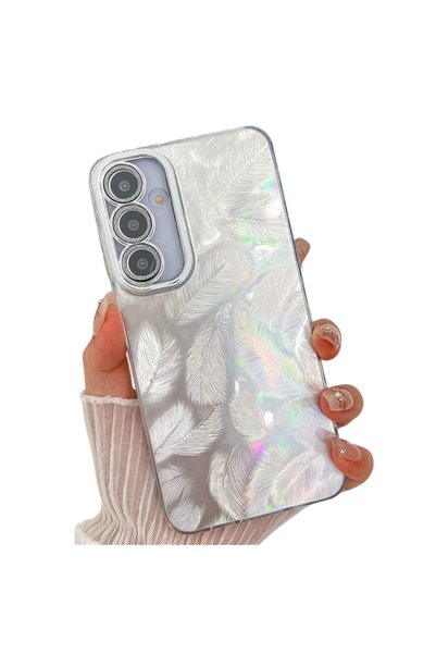 XGSM Husă pentru Samsung Galaxy A36 5G / A56 5G, Pene, argintiu