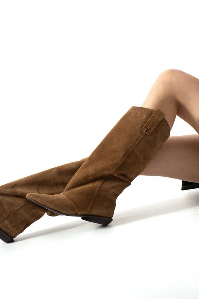 DUXAL SHOES أحذية نسائية من الجلد الطبيعي من Wren بكعب مسطح وطويل