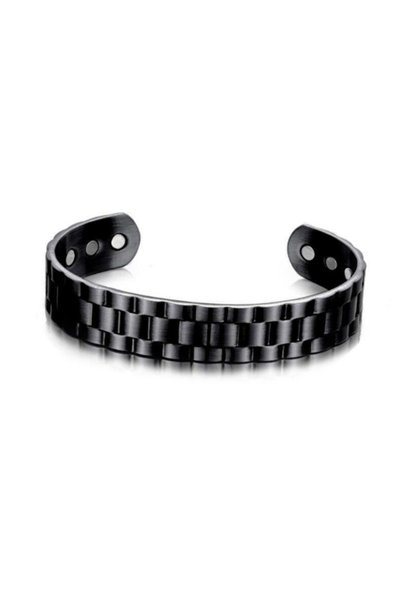 Alviro Brățară bărbătească magnetică ALVIRO, metalică, neagră, 18,5 cm