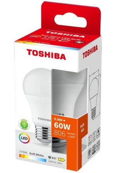 Toshiba Λάμπα LED A60 E27 5.9W 2700K - (DELS-BLW45P9A8AEA4)