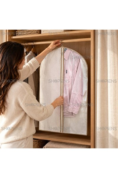 SHOPIENS Husa Ecru Pentru Sacouri Si Costume 100 cm