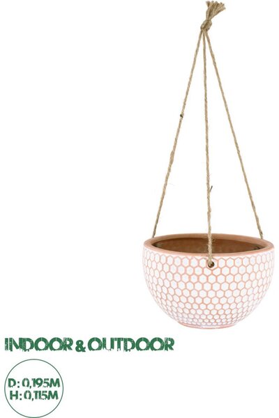 GloboStar® GloboStar Τεχνητός Κήπος Χίος Κρεμαστή Πήλινη Κεραμική Γλάστρα - Γ...
