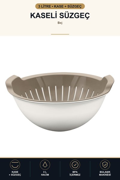 viracasa Colander with Bowl 3 L Multi-Purpose Storage and Straining Container...