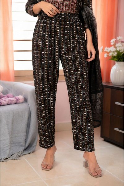 Home By SS 3-Piece Women’s Ethnic Kurta Set | Printed Pure Cotton Kurti with Palazzo Pants & Matching Dupatta