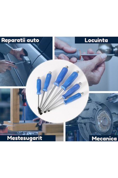 OEM Set 6 surubelnite, universale, drepte si cruce, otel, service auto, rezis...