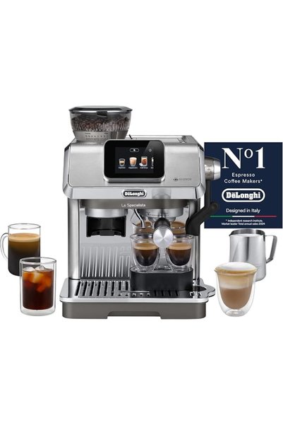 De'Longhi ماكينة إسبريسو لا سبيشاليستا تاتش مع مطحنة متقدمة، وخاصية تحويل الق...