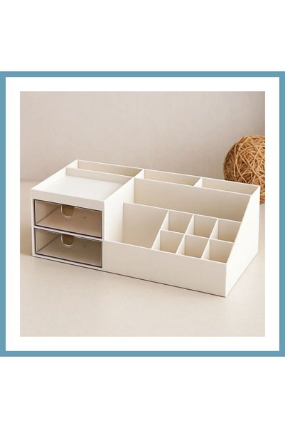 Generic Brand 2 Drawer 12 Compartment Plastic Makeup and Jewelry Organizer Mbt06