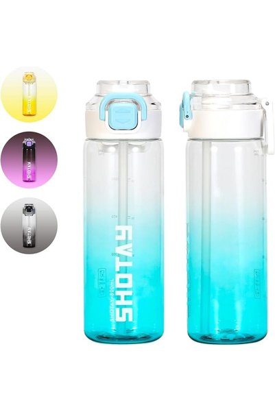 Shotay Sports Water Bottles 1 L/32 oz BPA Free And Leakproof, Fast Flow With ...