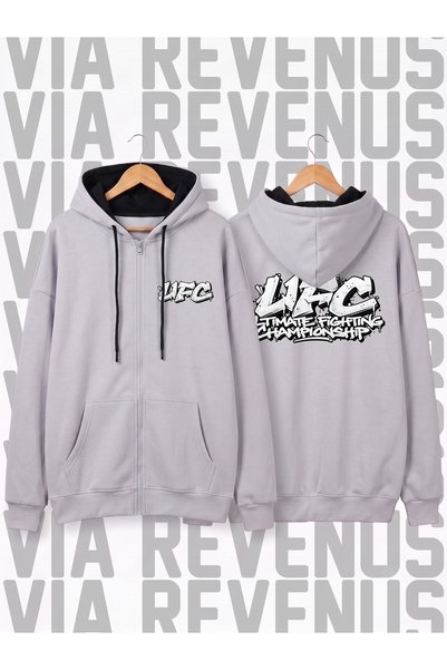 Vordevia Cardigan unisex cu glugă, imprimat în față și în spate