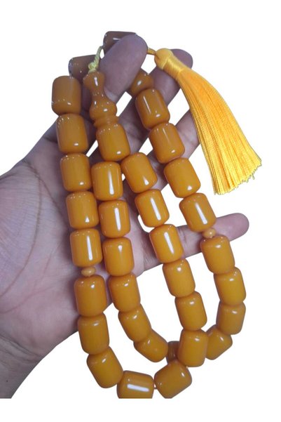 Cekke Tesbih Original Oven-Fried Antique Crimped Amber 15*20 mm Large Collect...