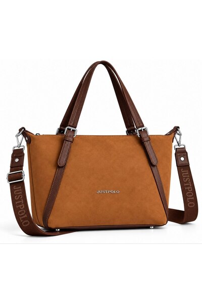 Just Polo Women's Large Size Water-Resistant Suede Fabric Long Strap 4-Compar...