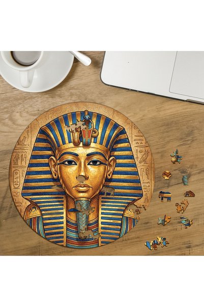 puntodizayn لغز خشبي دائري مكون من 272 قطعة بتصميم فرعون مصر القديم توت عنخ آ...