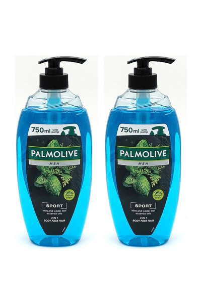 Palmolive Διπλή συσκευασία Αθλητικό τζελ αφρόλουτρου 3 σε 1 για άνδρες, με έλ...