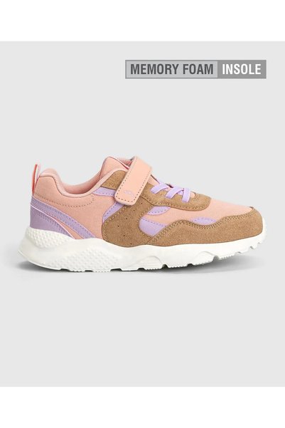 Bonfino Velcro Closure Casual Shoes - Coral Pink/Brown